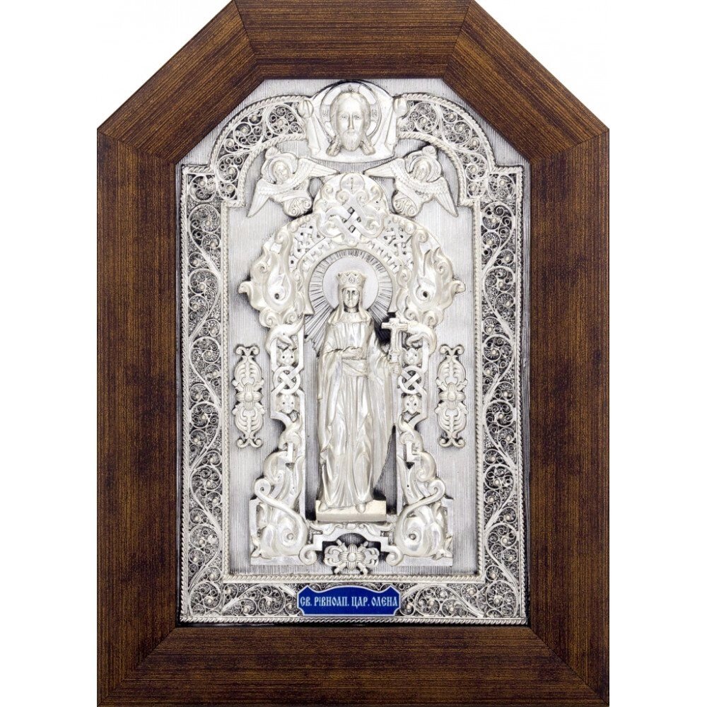 Ікона "Свята цариця Олена" зі срібла від компанії Іконна лавка - фото 1