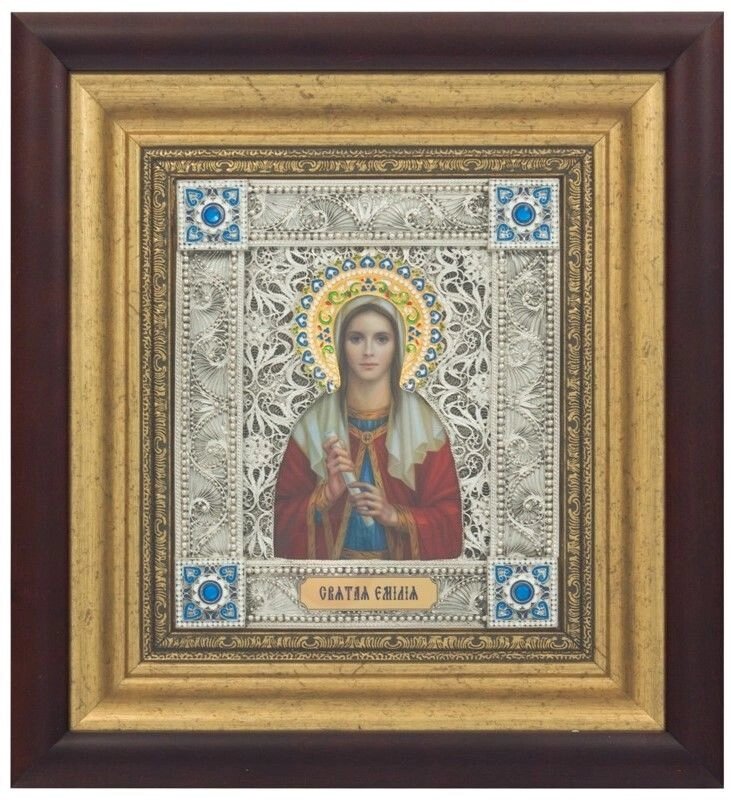 Ікона "Свята Емілія" зі срібла від компанії Іконна лавка - фото 1