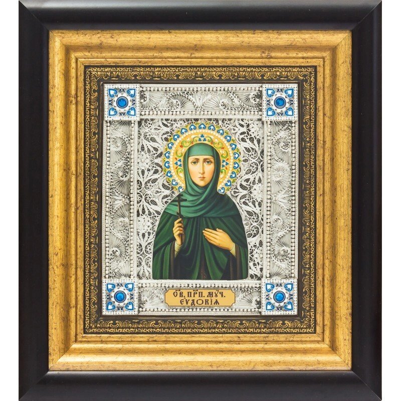 Ікона "Свята Євдокія" зі срібла від компанії Іконна лавка - фото 1