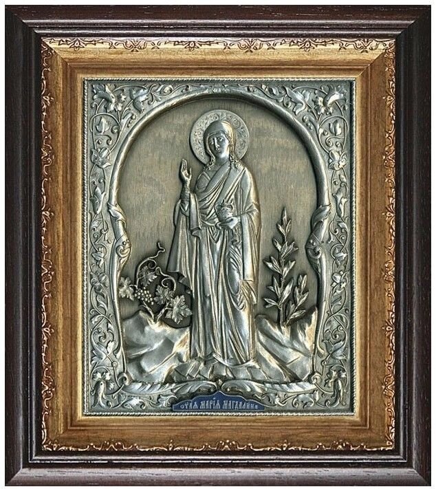 Ікона "Свята Марія Магдалина" зі срібла від компанії Іконна лавка - фото 1