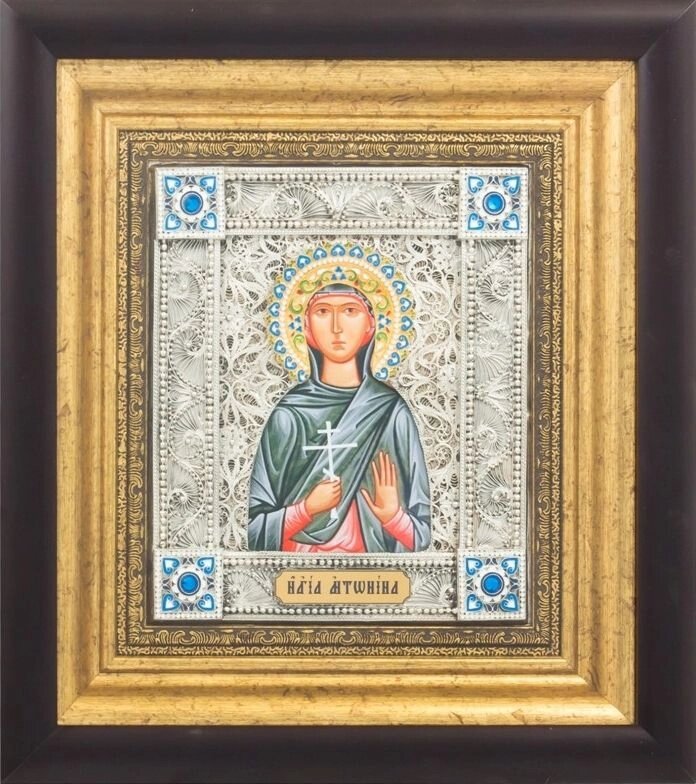 Ікона "Свята мучениця Антоніна" зі срібла від компанії Іконна лавка - фото 1