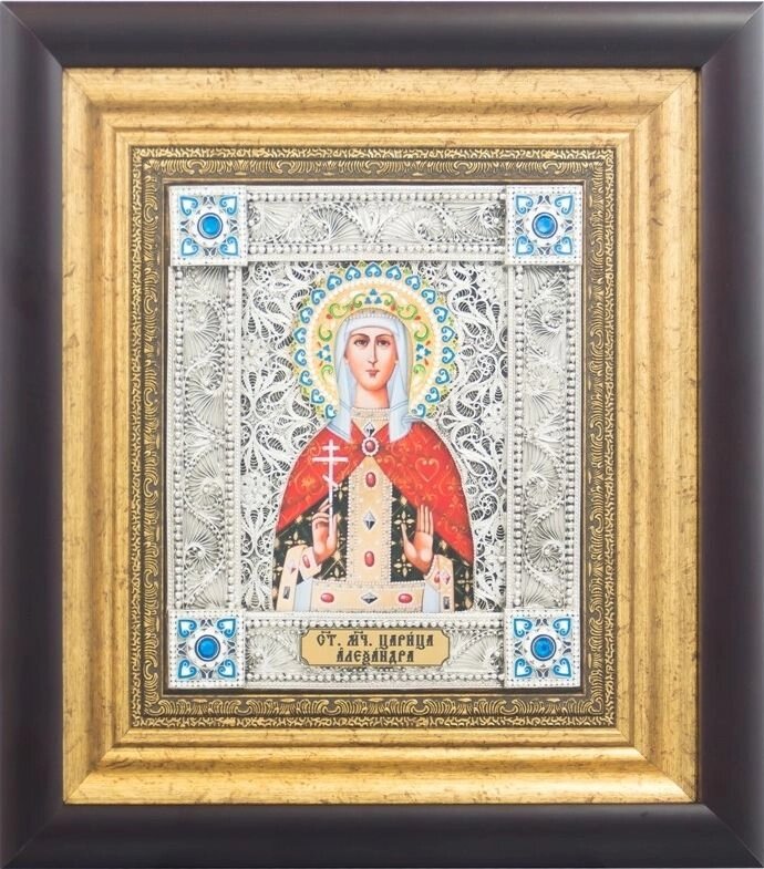 Ікона "Свята мучениця цариця Олександра" зі срібла від компанії Іконна лавка - фото 1