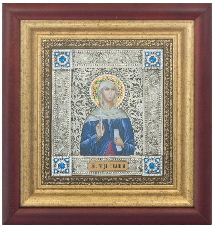 Ікона "Свята мучениця Галина" зі срібла від компанії Іконна лавка - фото 1