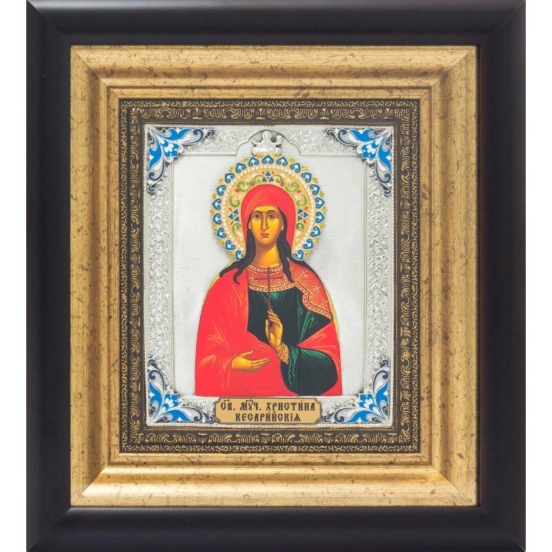 Ікона "Свята мучениця Христина Кесарійська" зі срібла від компанії Іконна лавка - фото 1