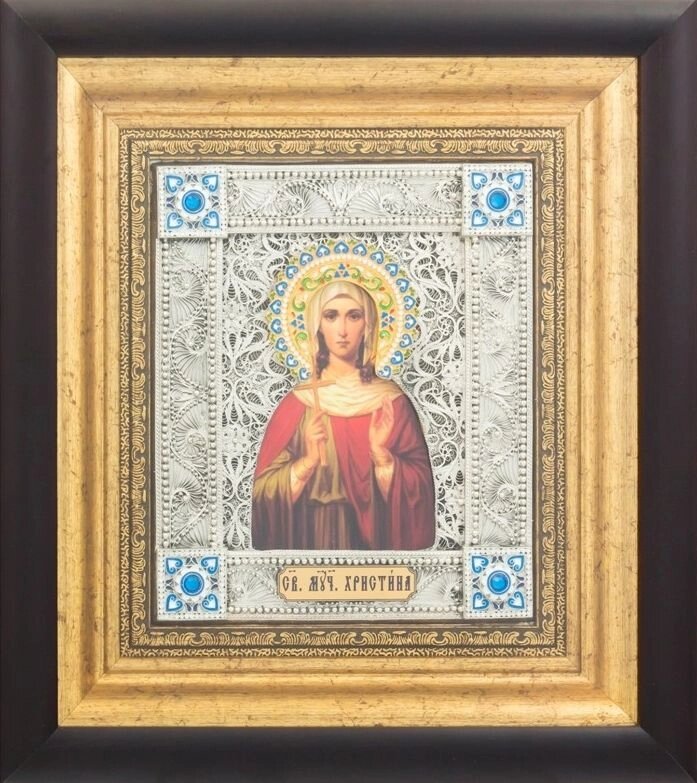 Ікона "Свята мучениця Христина" зі срібла від компанії Іконна лавка - фото 1