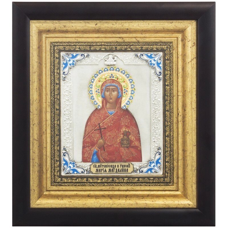 Ікона "Свята мучениця рівноапостольна Марія Магдалина" зі срібла від компанії Іконна лавка - фото 1