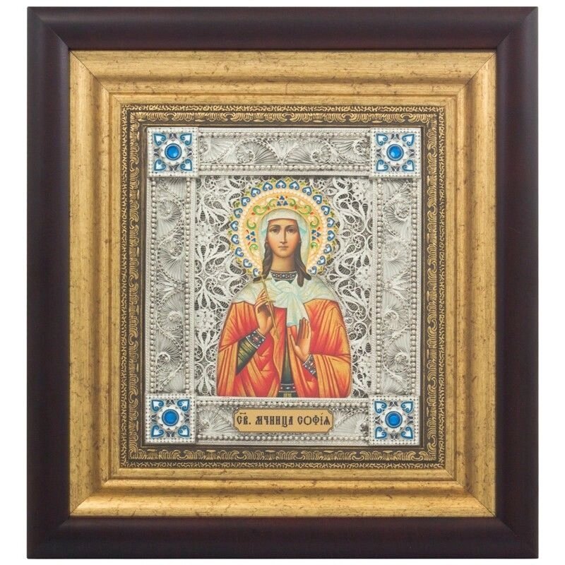 Ікона "Свята мучениця Софія" зі срібла від компанії Іконна лавка - фото 1