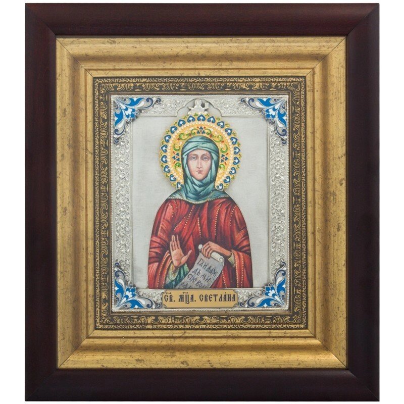 Ікона "Свята мучениця Світлана" зі срібла 30х20см від компанії Іконна лавка - фото 1