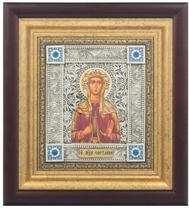 Ікона "Свята мучениця Світлана" зі срібла від компанії Іконна лавка - фото 1