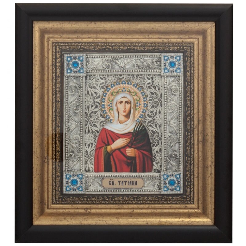 Ікона "Свята мучениця Тетяна" зі срібла 36х33см від компанії Іконна лавка - фото 1