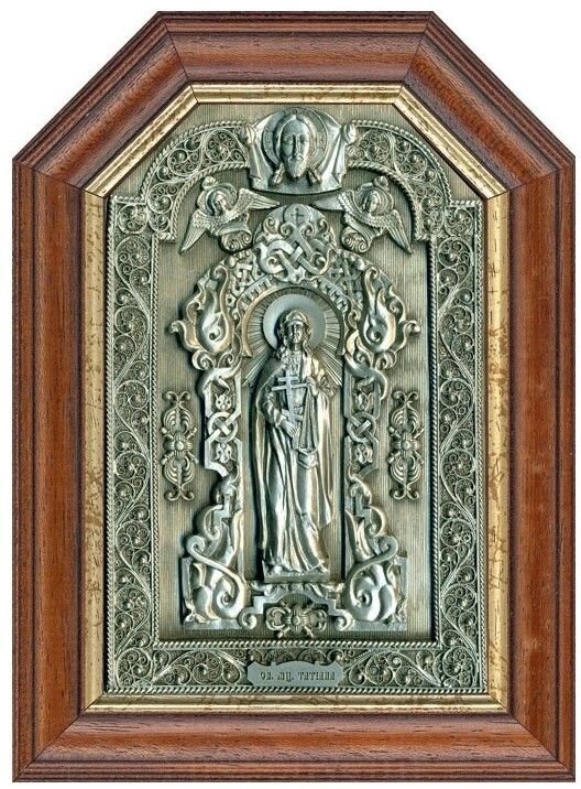 Ікона "Свята мучениця Тетяна" зі срібла з чорнінням від компанії Іконна лавка - фото 1