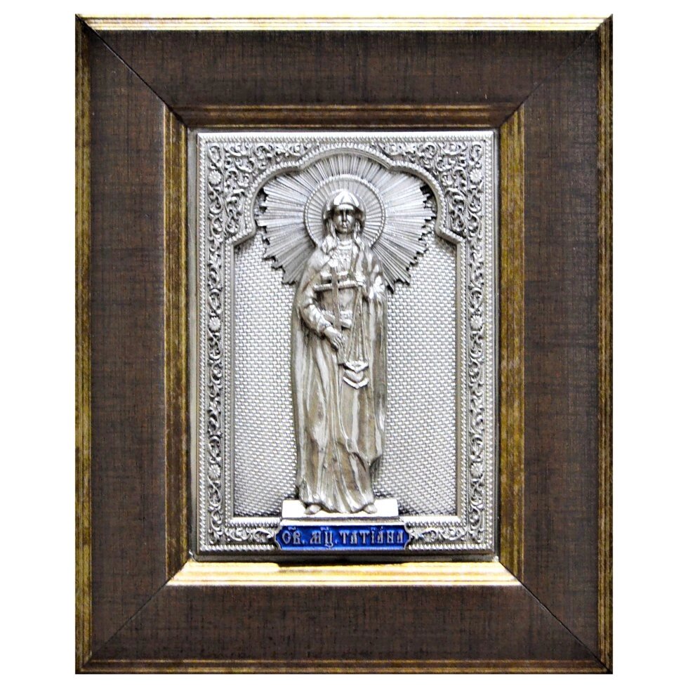 Ікона "Свята мучениця Тетяна" зі срібла з емаллю від компанії Іконна лавка - фото 1
