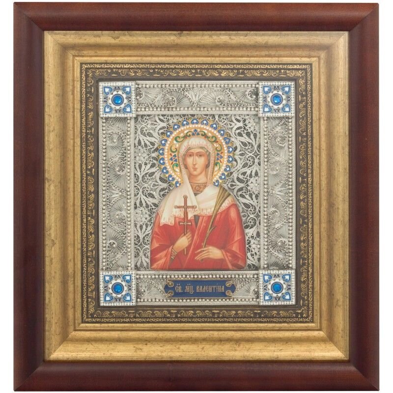 Ікона "Свята мучениця Валентина" зі срібла від компанії Іконна лавка - фото 1