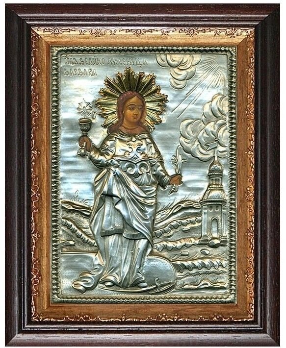 Ікона "Свята мучениця Варвара" зі срібла від компанії Іконна лавка - фото 1