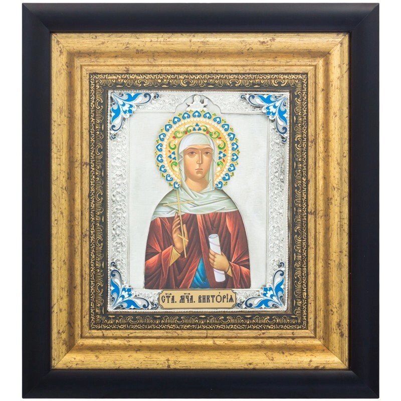 Ікона "Свята мучениця Вікторія" зі срібла від компанії Іконна лавка - фото 1