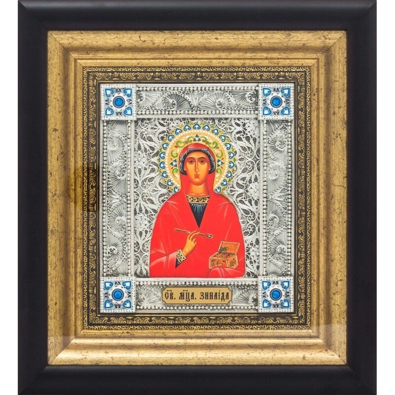 Ікона "Свята мучениця Зінаїда" зі срібла від компанії Іконна лавка - фото 1