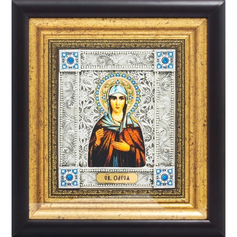 Ікона "Свята Олеся" зі срібла від компанії Іконна лавка - фото 1