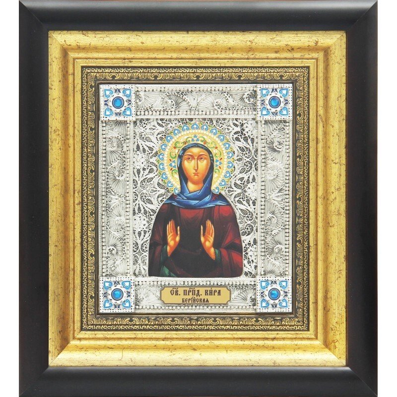 Ікона "Свята преподобна Кіра Берійська" зі срібла від компанії Іконна лавка - фото 1