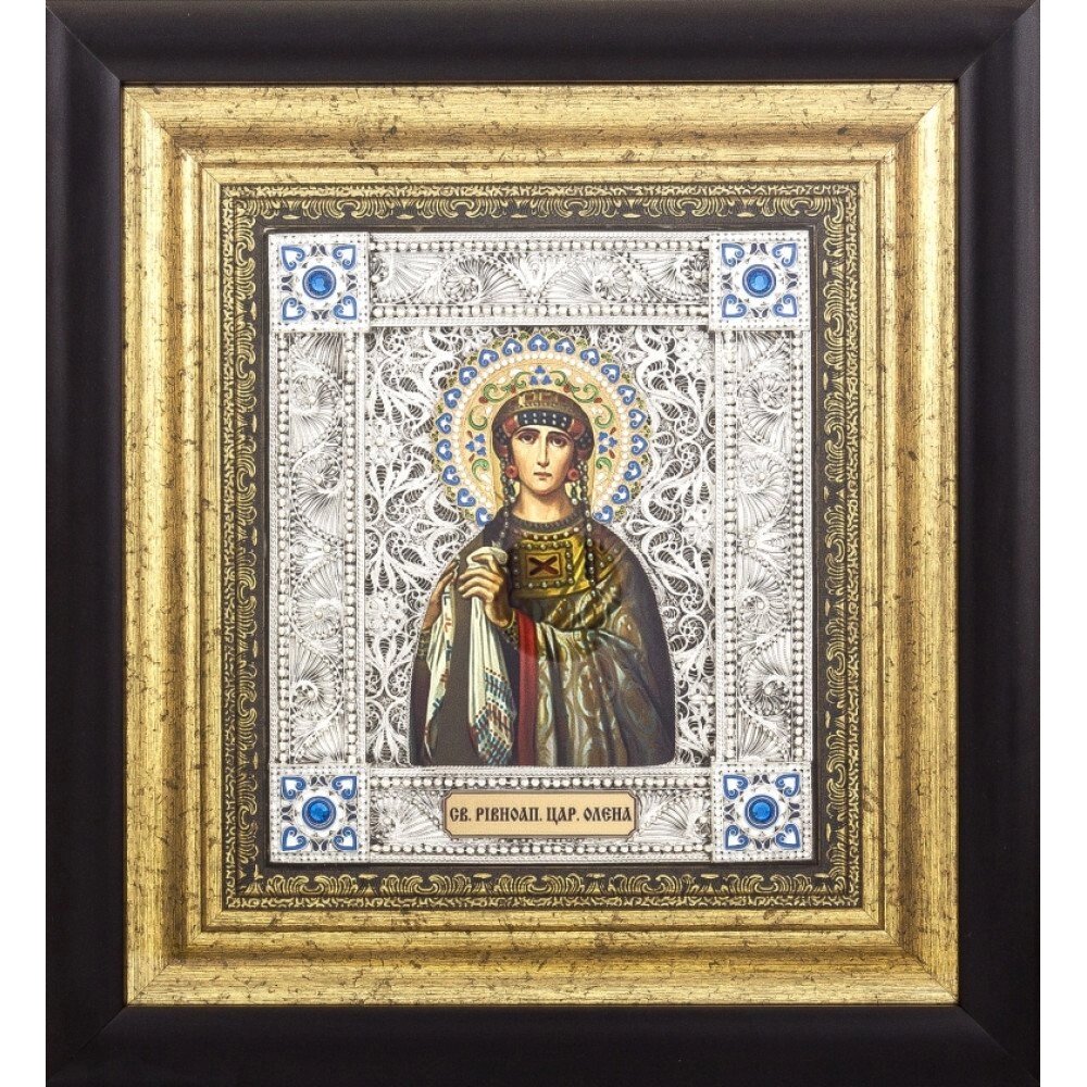 Ікона "Свята рівноапостольна цариця Олена" срібло від компанії Іконна лавка - фото 1