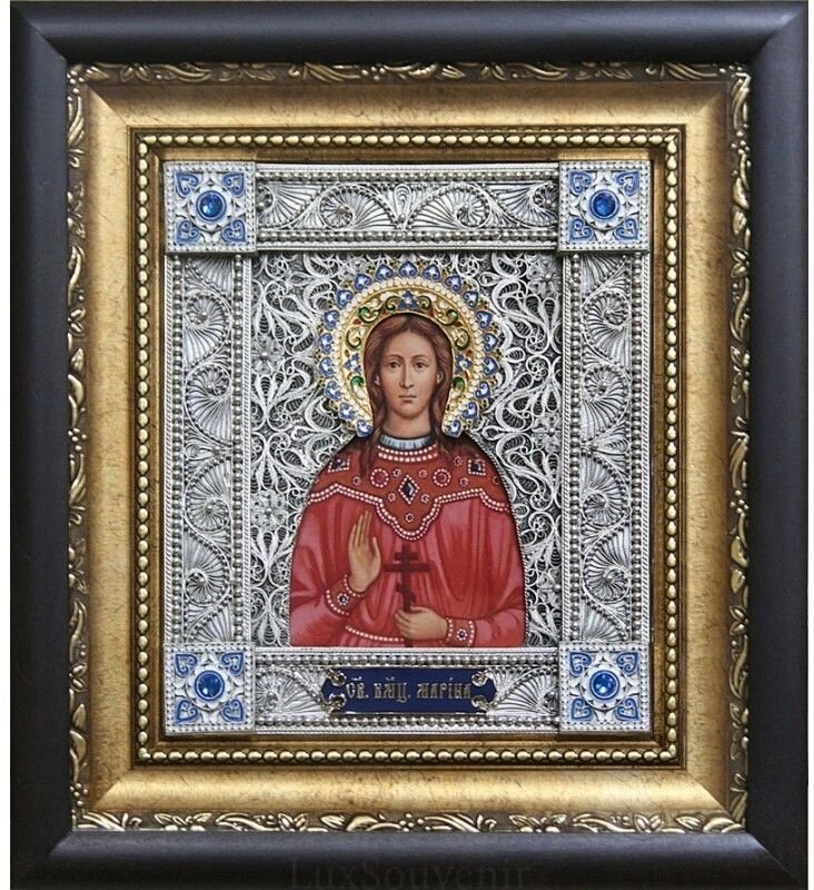 Ікона "Свята великомучениця Марина" зі срібла від компанії Іконна лавка - фото 1