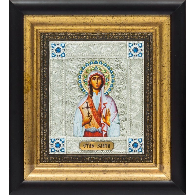 Ікона "Свята Злата" зі срібла від компанії Іконна лавка - фото 1