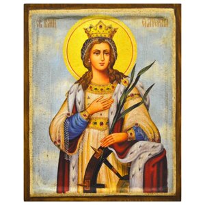Ікона "Свята Катерина Олександрійська" на дереві 20х15 см