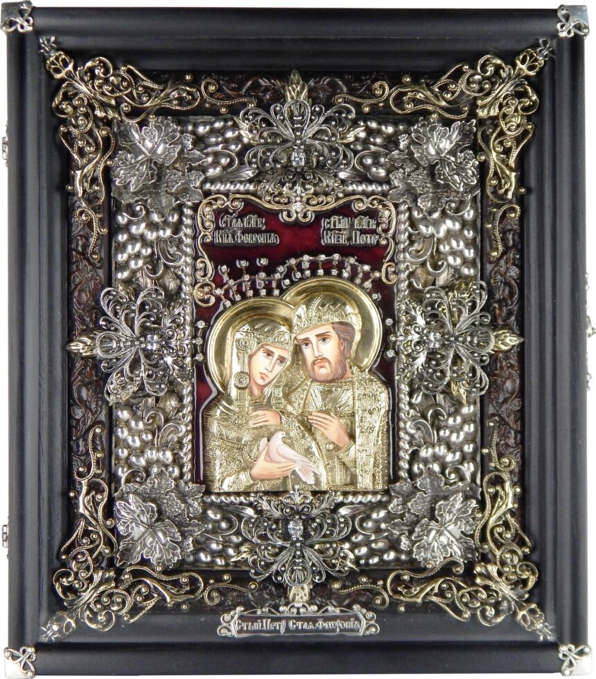 Ікона "Святі князь Петро і княгиня Февронія" в кіоті від компанії Іконна лавка - фото 1