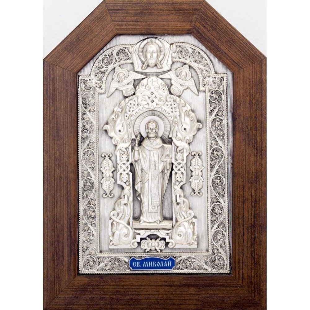 Ікона "Святитель Миколай Чудотворець" зі срібла від компанії Іконна лавка - фото 1