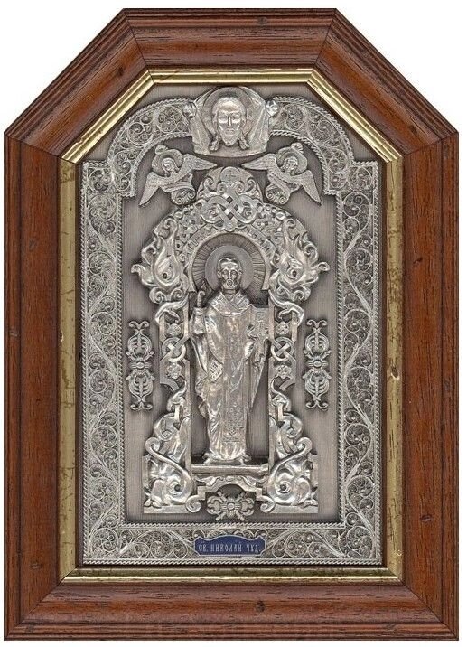 Ікона "Святитель Миколай Чудотворець" зі срібла від компанії Іконна лавка - фото 1