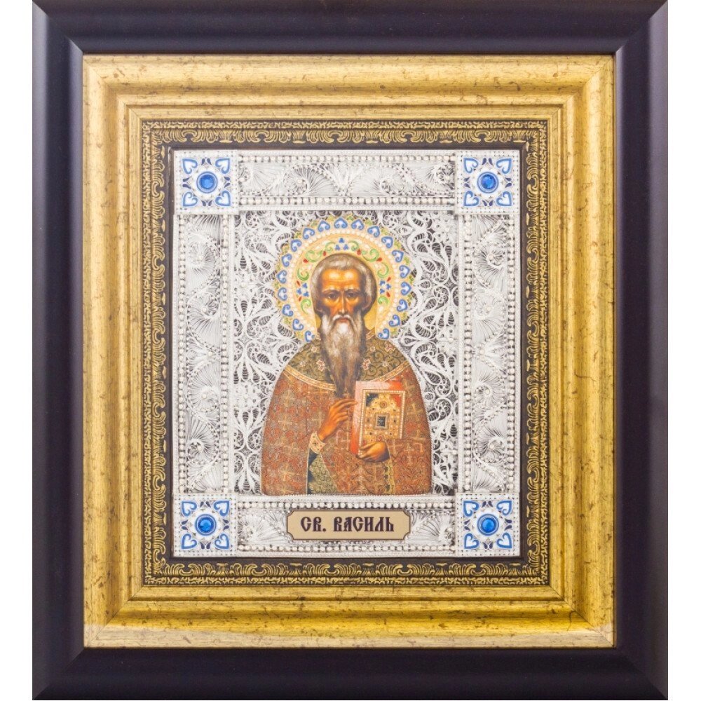 Ікона "Святитель Василь" зі срібла від компанії Іконна лавка - фото 1