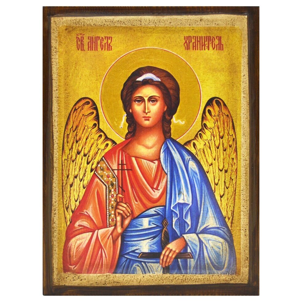 Ікона "Святий Ангел Хранитель" на дереві 20х15 см від компанії Іконна лавка - фото 1