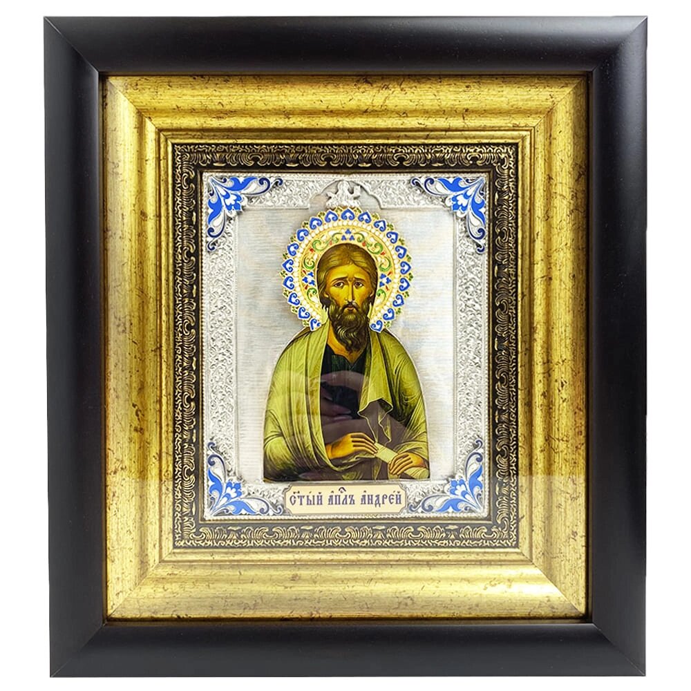 Ікона "Святий апостол Андрій" зі срібла в багеті від компанії Іконна лавка - фото 1