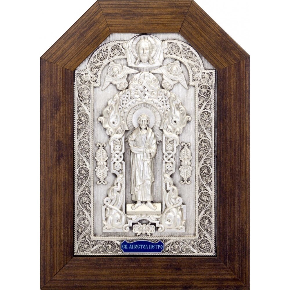Ікона "Святий апостол Петро" зі срібла від компанії Іконна лавка - фото 1