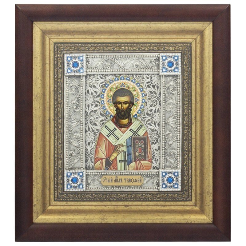 Ікона "Святий апостол Тимофій" зі срібла від компанії Іконна лавка - фото 1