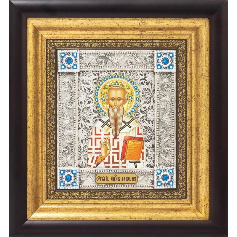 Ікона "Святий апостол Яків" зі срібла від компанії Іконна лавка - фото 1