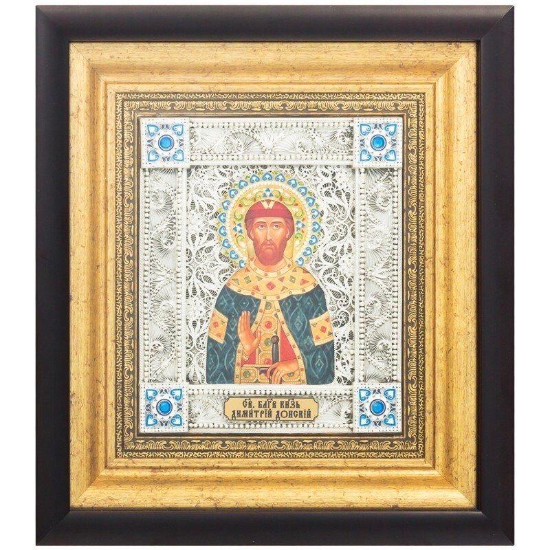 Ікона "Святий благовірний князь Дмитро Донський" зі срібла від компанії Іконна лавка - фото 1