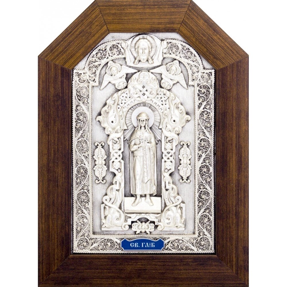 Ікона "Святий благовірний князь Гліб" зі срібла від компанії Іконна лавка - фото 1