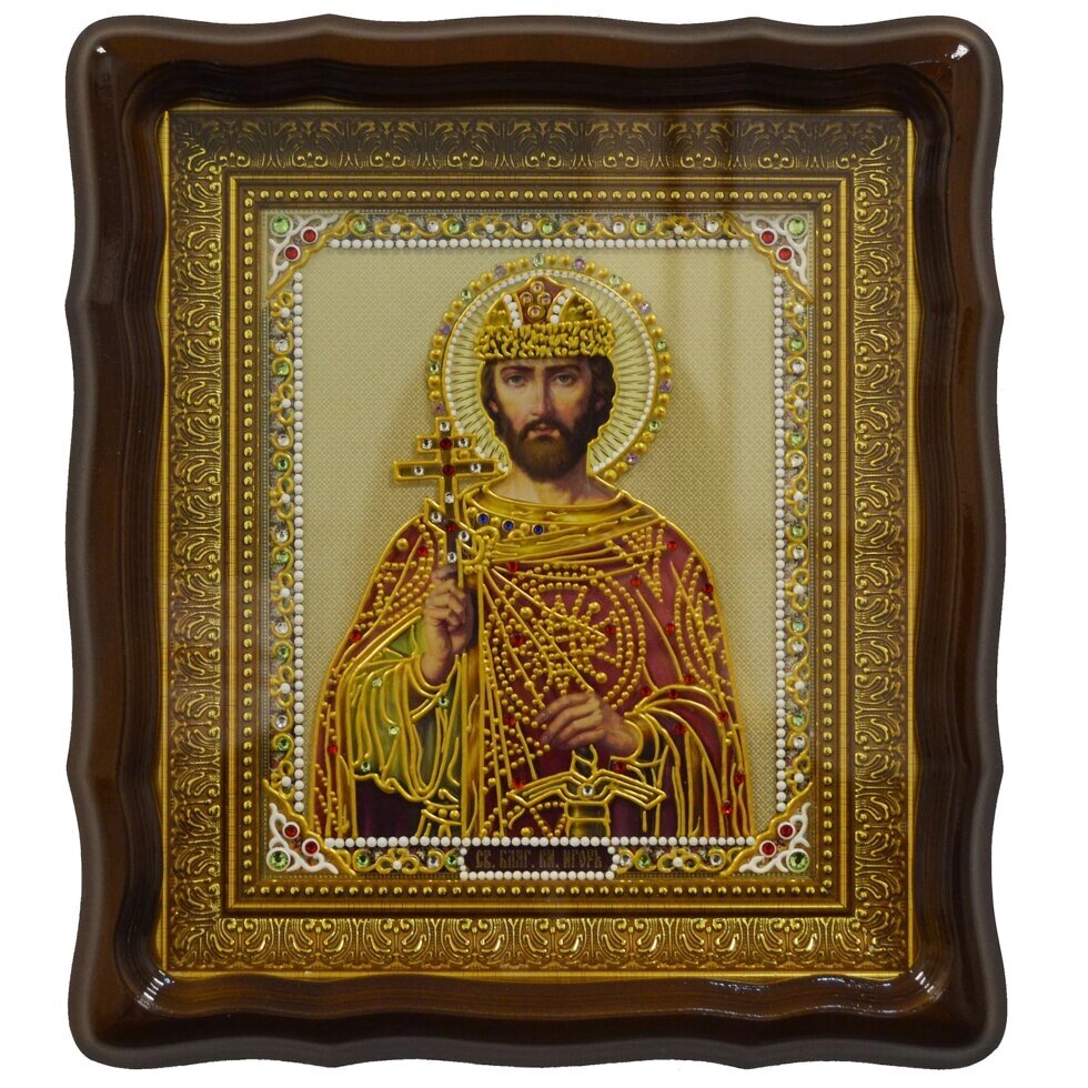 Ікона "Святий благовірний князь Ігор" лист по склу від компанії Іконна лавка - фото 1