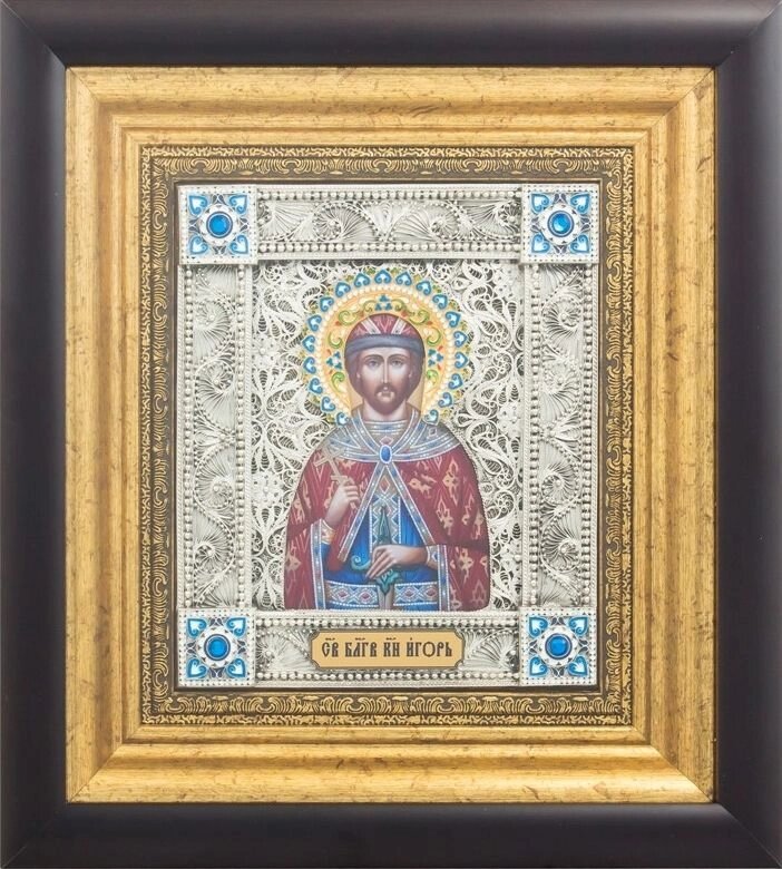 Ікона "Святий благовірний князь Ігор" зі срібла від компанії Іконна лавка - фото 1