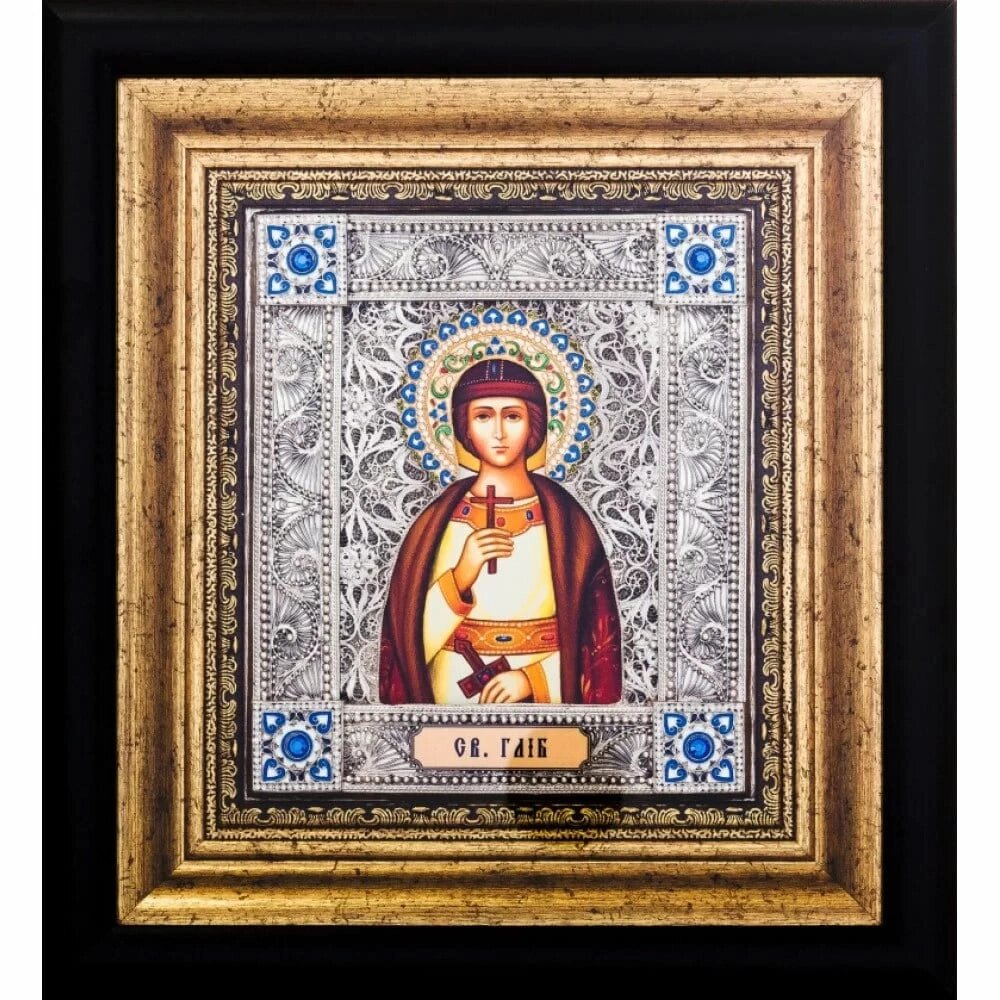 Ікона "Святий Гліб" зі срібла від компанії Іконна лавка - фото 1