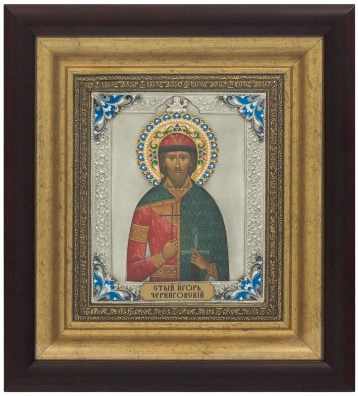 Ікона "Святий Ігор Чернігівський" зі срібла від компанії Іконна лавка - фото 1