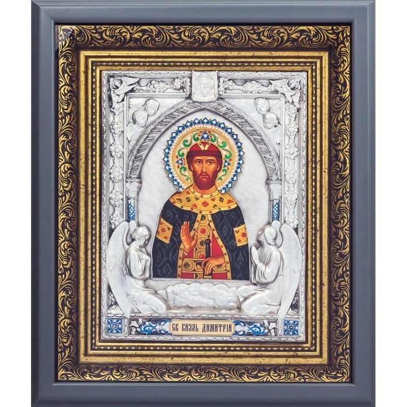 Ікона "Святий князь Дмитро" зі срібла від компанії Іконна лавка - фото 1