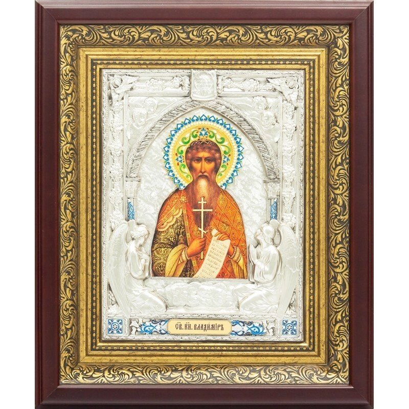 Ікона "Святий князь Володимир" зі срібла від компанії Іконна лавка - фото 1