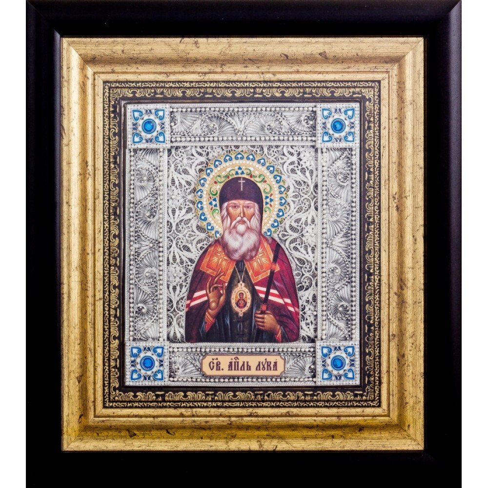Ікона "Святий Лука архієпископ Кримський" зі срібла від компанії Іконна лавка - фото 1