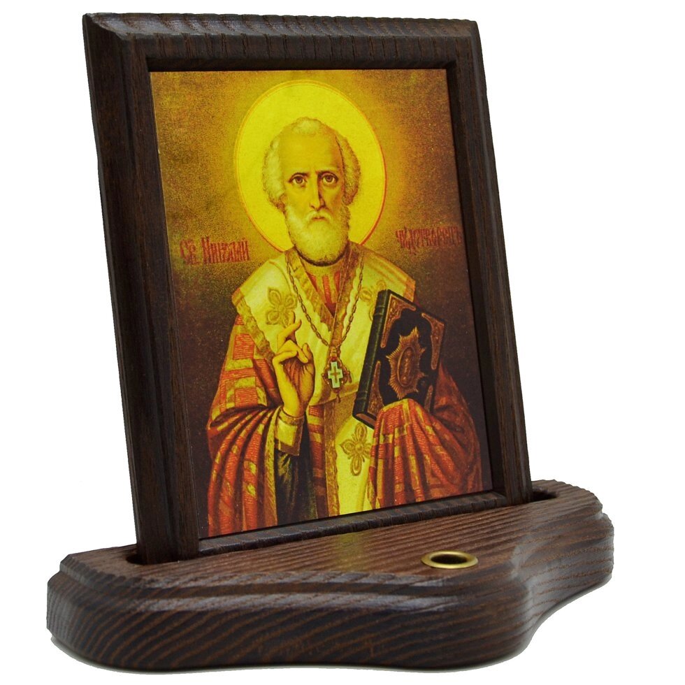 Ікона "Святий Миколай Чудотворець" на підставці від компанії Іконна лавка - фото 1