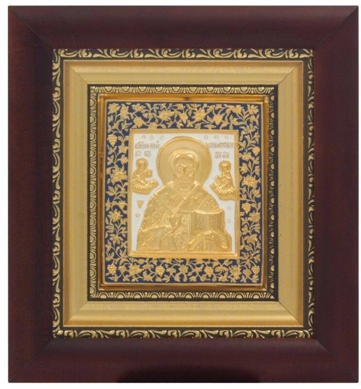Ікона "Святий Миколай Чудотворець" зі срібла 20х19см від компанії Іконна лавка - фото 1