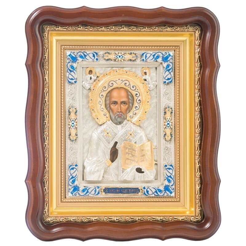 Ікона "Святий Миколай Чудотворець" зі срібла від компанії Іконна лавка - фото 1