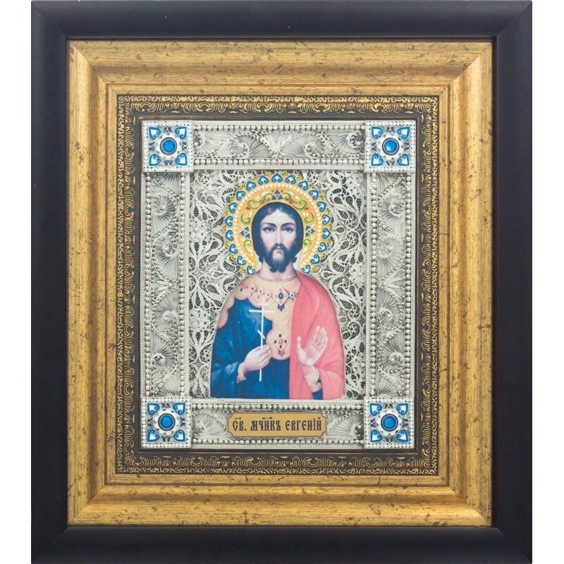 Ікона "Святий мученик Євген" зі срібла від компанії Іконна лавка - фото 1