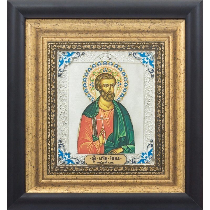 Ікона "Святий мученик Інна Новодунскій, Слов'янин" зі срібла від компанії Іконна лавка - фото 1