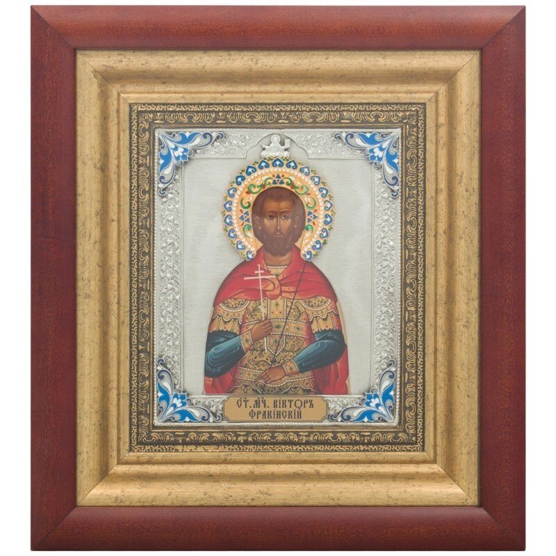 Ікона "Святий мученик Віктор Фракійський" зі срібла від компанії Іконна лавка - фото 1